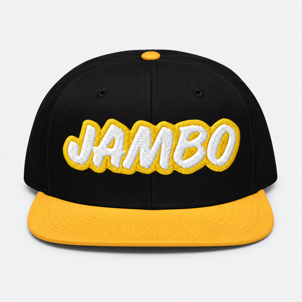 Jambo Black & Gold White-Letter Snapback product image